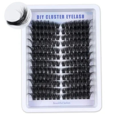 Simulation 12 Rows Large Capacity Thick Natural Eyelashes Man-Made Fiber