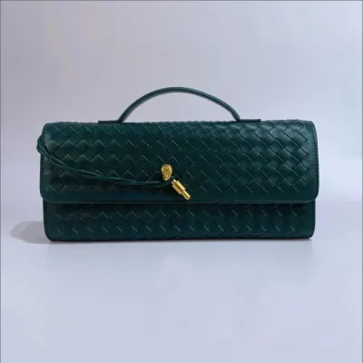 Women Fashion Casual Solid Color Woven PU Handbag Single Shoulder Strap