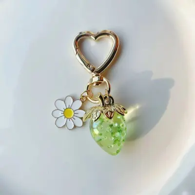 Cute Personality Strawberry Heart-Shaped Key Chain Fruit Bag Pendant