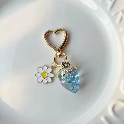Cute Personality Strawberry Heart-Shaped Key Chain Fruit Bag Pendant