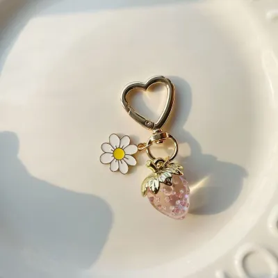 Cute Personality Strawberry Heart-Shaped Key Chain Fruit Bag Pendant