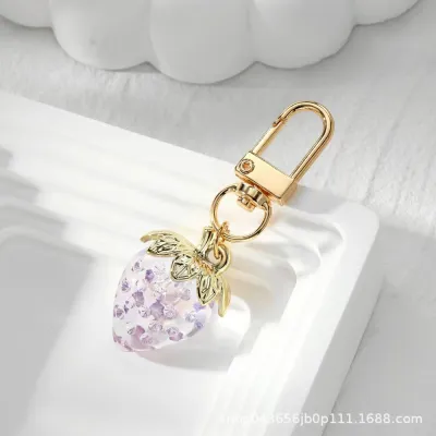 Cute Personality Strawberry Heart-Shaped Key Chain Fruit Bag Pendant