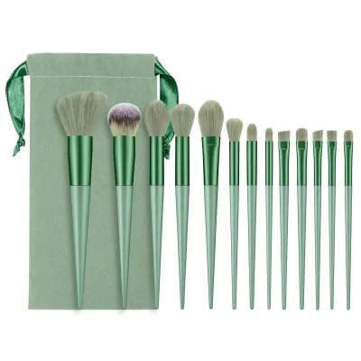 Professional 13 Pieces Makeup Brush Set Super Soft Fiber Portable Bagged Beauty Tools
