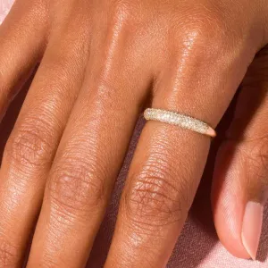 Women's Five Rows Zircon Ring Simple Fashion Copper Geometric