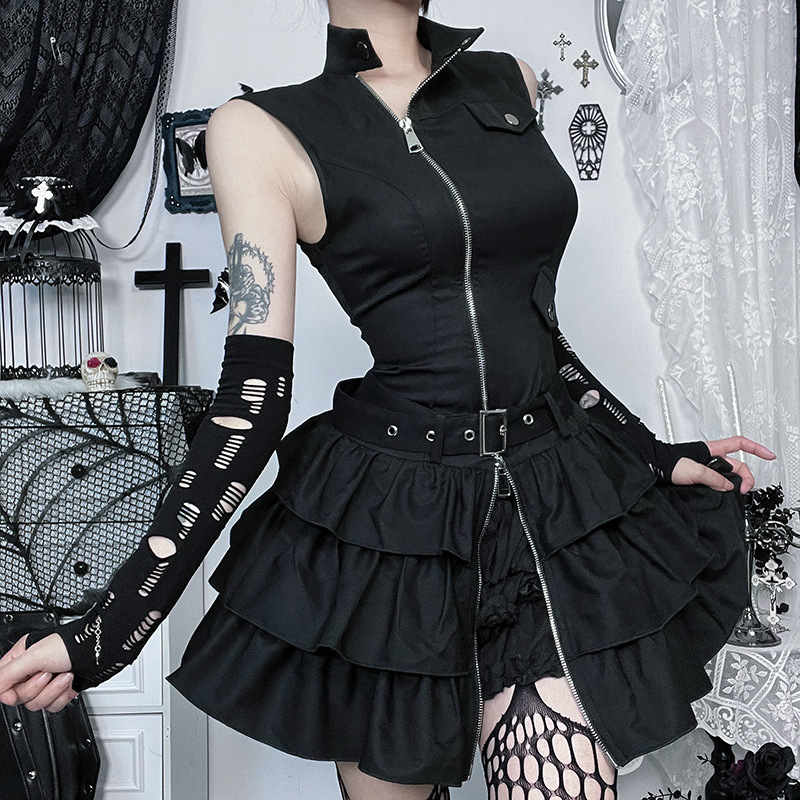 ジプソフィア Lace Frill Pocket Tee Black×Black frill-shirt-black-color.jpg