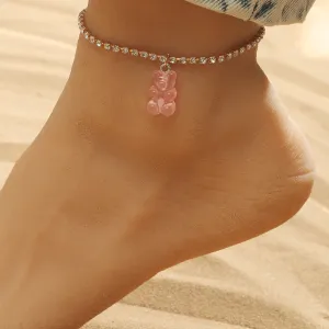 Fashion Multicolor Cartoon Bear Resin Anklet