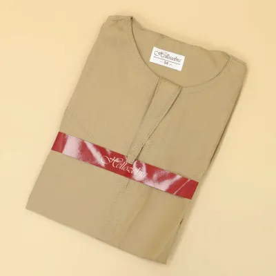 Men Robe Solid Color Pocket Design Round Neck Kaftan Dress