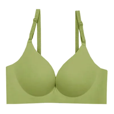 Women Fashion Simple Solid Color Non-Steel Rings Traceless Bra