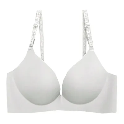 Women Fashion Simple Solid Color Non-Steel Rings Traceless Bra