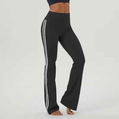 Women Side Stripe Yoga Leggings Slim Fit Sports Leisure