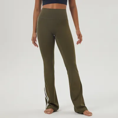 Women Side Stripe Yoga Leggings Slim Fit Sports Leisure