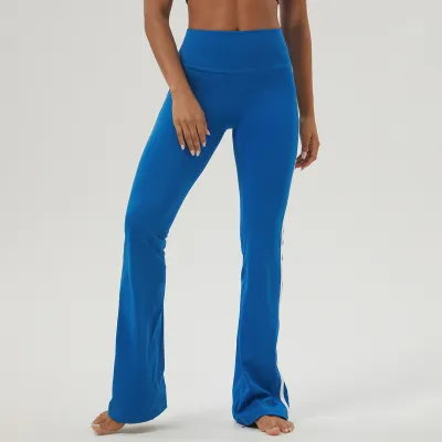 Women Side Stripe Yoga Leggings Slim Fit Sports Leisure