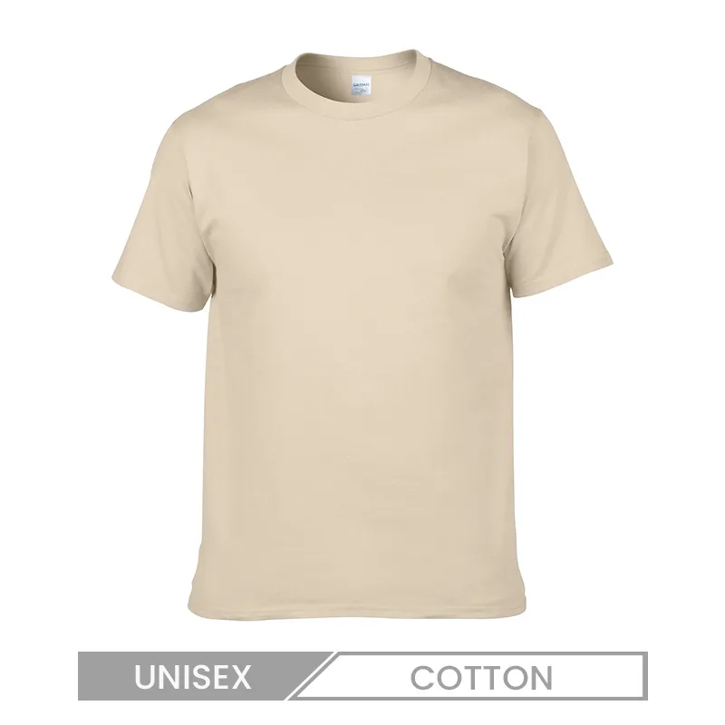 Unisex Casual Cotton Crewneck T-Shirt Solid Color Seamless Design
