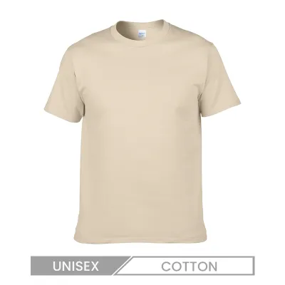 Unisex Casual Cotton Crewneck T-Shirt Solid Color Seamless Design
