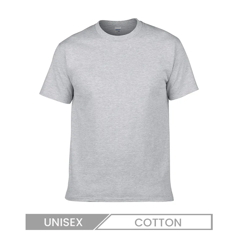 Unisex Casual Cotton Crewneck T-Shirt Solid Color Seamless Design