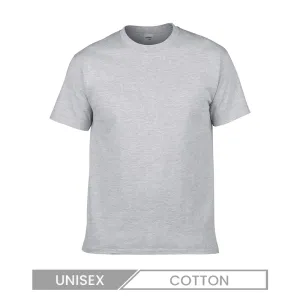 Unisex Casual Cotton Crewneck T-Shirt Solid Color Seamless Design