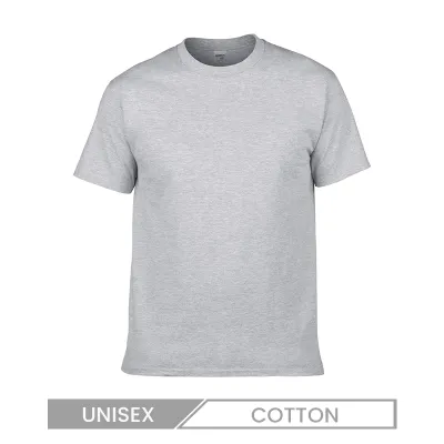 Unisex Casual Cotton Crewneck T-Shirt Solid Color Seamless Design