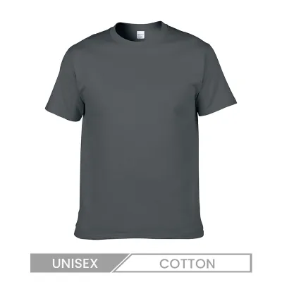 Unisex Casual Versatile Solid Color Cotton Crewneck T-Shirt