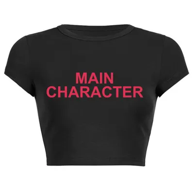 Women Y2k Retro Letter Print White Short-Sleeved Crop T-Shirt
