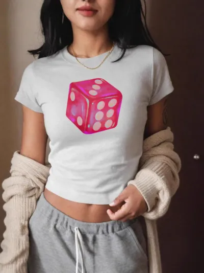 Women's Casual Summer Short Sleeve T-Shirt with 3D Effect Print - Slim Fit Crewneck