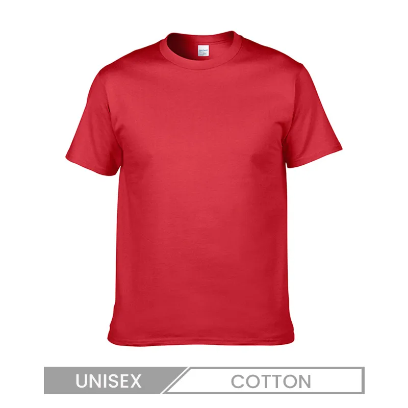 Unisex Casual Cotton Crewneck T-Shirt Solid Color