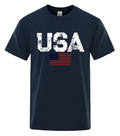 Men Vintage American Flag Print 3D Street Hip Hop Mesh Short Sleeve Crewneck T Shirt