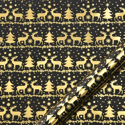 Vintage Bronzing Christmas Wrapping Paper Double Copper Paper 50X70Cm