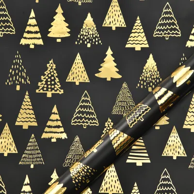 Vintage Bronzing Christmas Wrapping Paper Double Copper Paper 50X70Cm