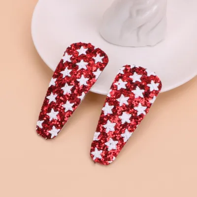 Kids American Independence Day Glitter Flash Hair Clip