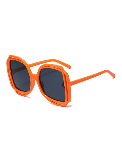 Fashion Personalized Hollow Square PC Lens Sunglasses