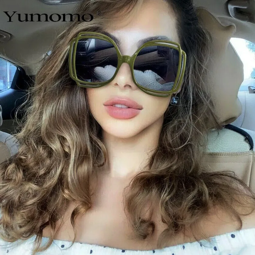 Fashion Personalized Hollow Square PC Lens Sunglasses