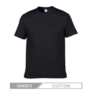 Unisex Casual Versatile Solid Color Cotton Crewneck T-Shirt