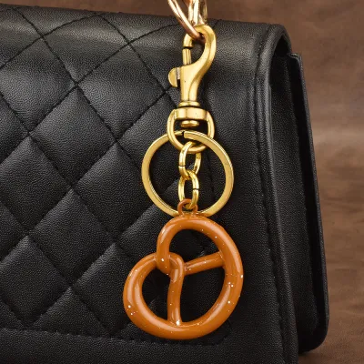 Women Fashion Cute Biscuit Pendant Keychain Alloy Fruit Instagram Style
