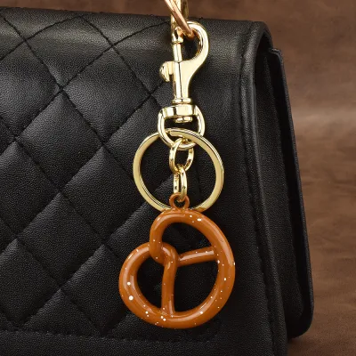 Women Fashion Cute Biscuit Pendant Keychain Alloy Fruit Instagram Style