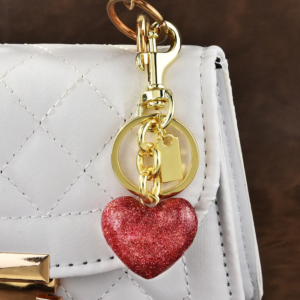 Women Fashion Creative Heart Love Pendant Keychain