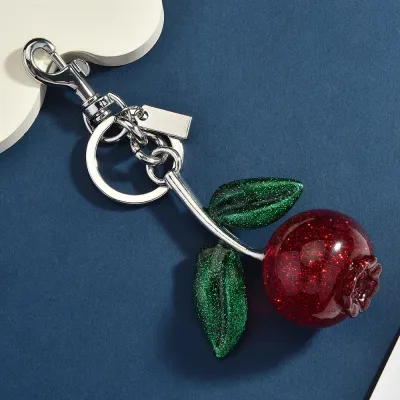Women Fashion Crystal Blueberry Fruit Pendant Keychain