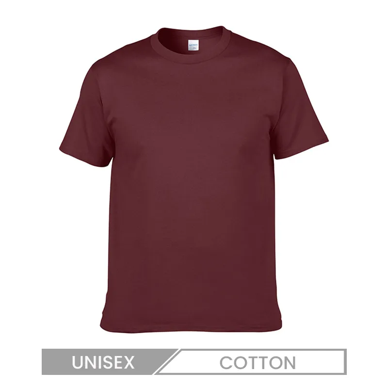 Unisex Casual Cotton Crewneck T-Shirt - Solid Color