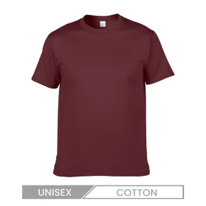 Unisex Casual Cotton Crewneck T-Shirt - Solid Color