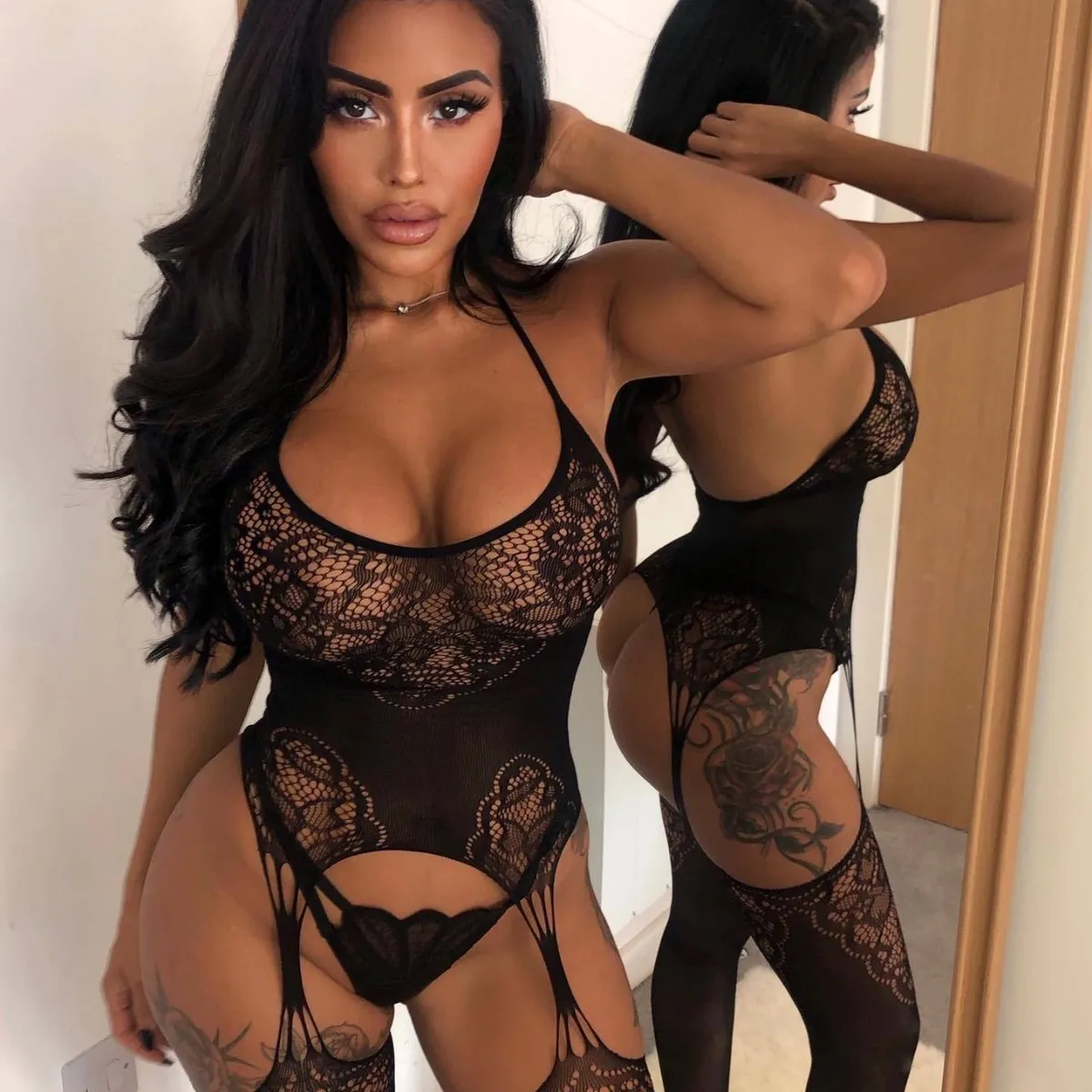 Women Sexy Solid Color Mesh Bra Set