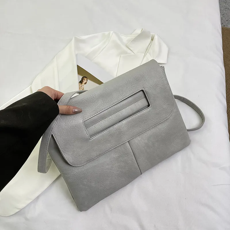 Simple Fashion Women PU Leather Envelope Clutch Bag Street Trend