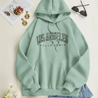 Women Casual Geometric Print Pullover Hoodie