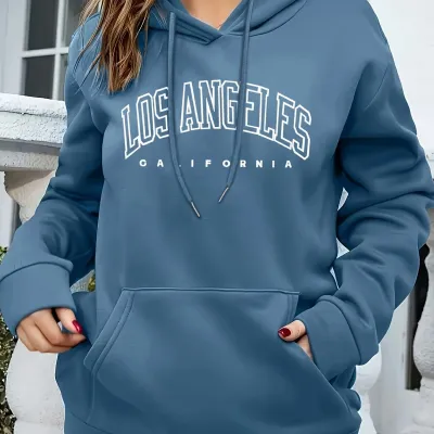 Women Casual Geometric Print Pullover Hoodie