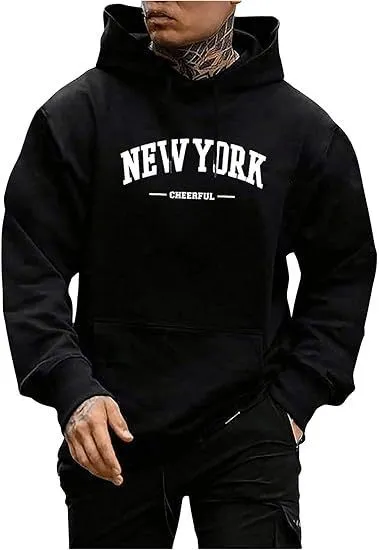 Men Casual Letter Print Fleece-Lined Hoodie Cardigan Lapel Collar