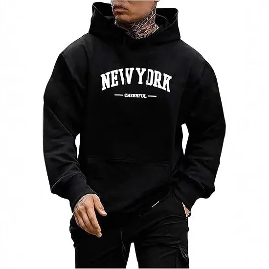 Men Casual Letter Print Fleece-Lined Hoodie Cardigan Lapel Collar