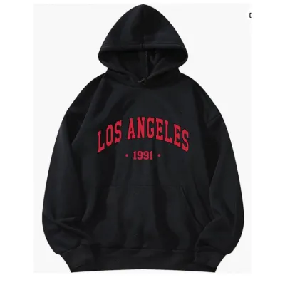 Men's Casual Printed Loose Fleece-Lined Pullover Hoodie with Geometric Pattern