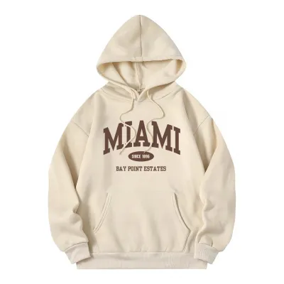 Men's Casual Printed Loose Fleece-Lined Pullover Hoodie with Geometric Pattern