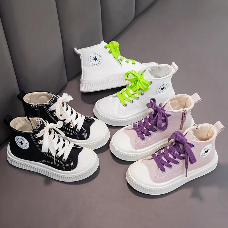 Kids Fashion Casual High Top Canvas Shoes for Boys