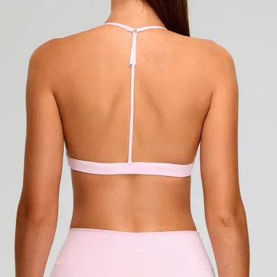 Women Halter Neck Yoga Sports Bra Solid Color