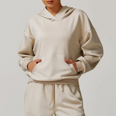 Women Casual Solid Color Long Sleeve Loose Sports Hoodies