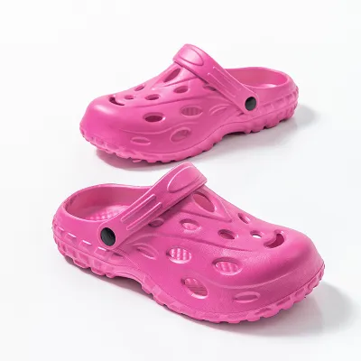 Women Casual Fashion Solid Color Non-Slip Hole Shoes Slippers with Cover Toe